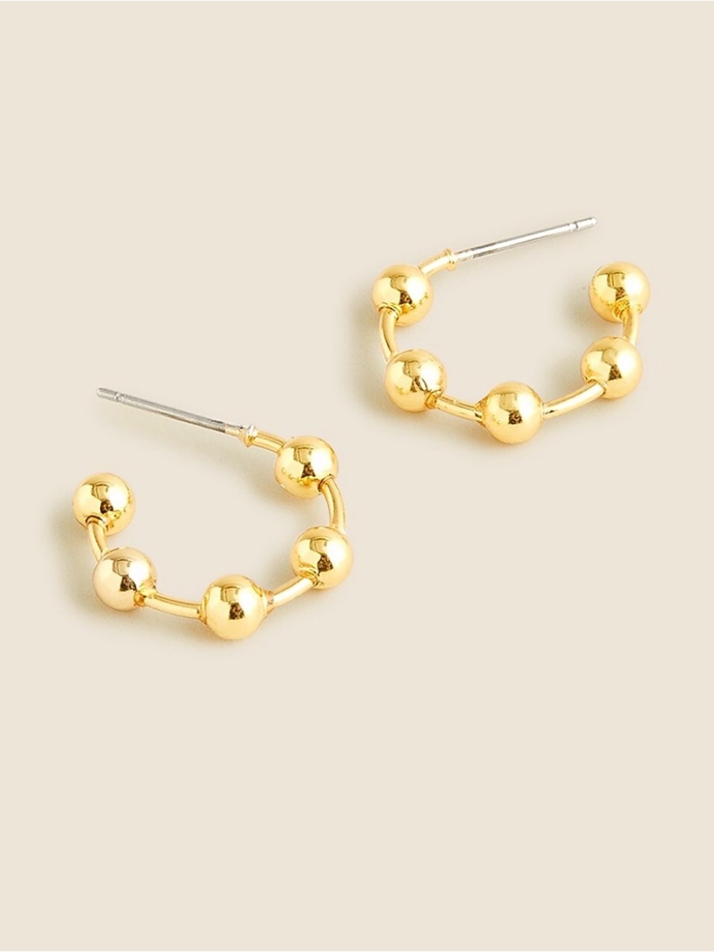 NWT J. Crew Beaded Hoop Earrings in Burnished Gold